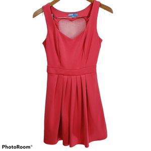 L'Amour Nanette Lepore Coral Heart Skater Dress